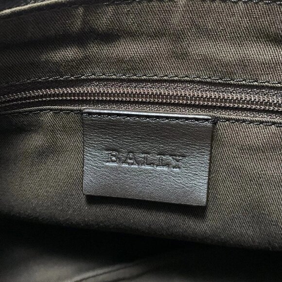 Auth BALLY - Dark Brown Beige Multi Jacquard Leather Shoulder Bag - Picture 8 of 8